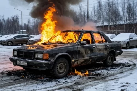 Фейерверк на парковке: у подмосковного ТЦ взорвался автомобиль, хозяин бросил машину и сбежал
