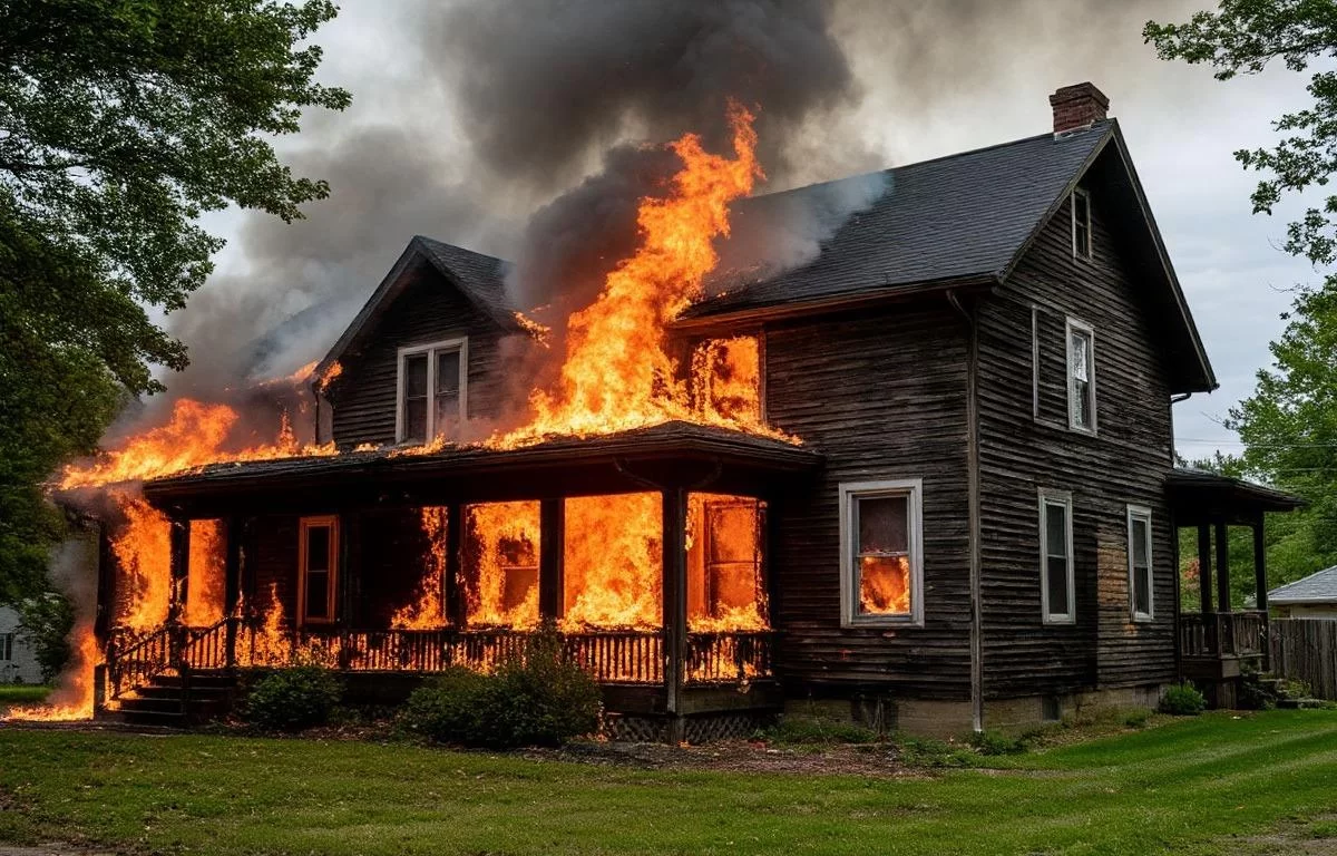 Жительница Московской области выбросила из окна мансарды сына, спасая от пожара