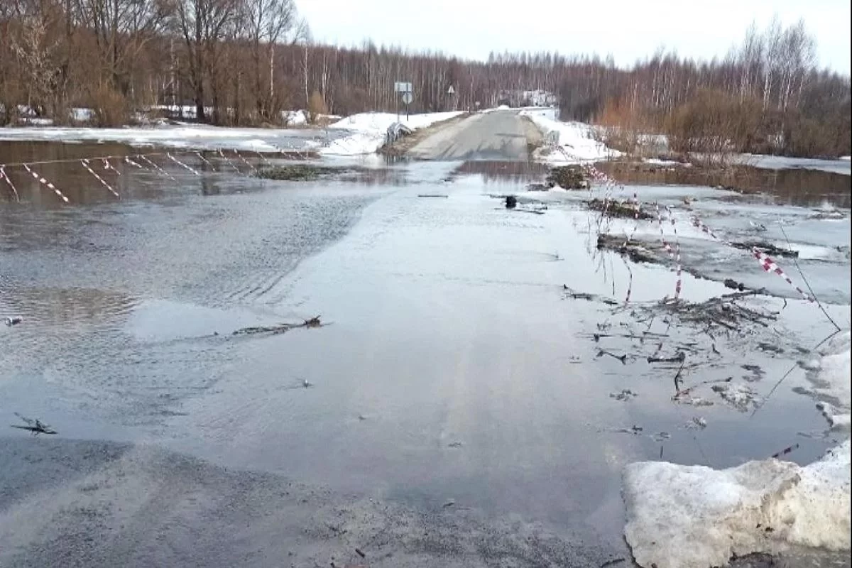 В Зубово-Полянском районе Мордовии подтоплен низководный мост