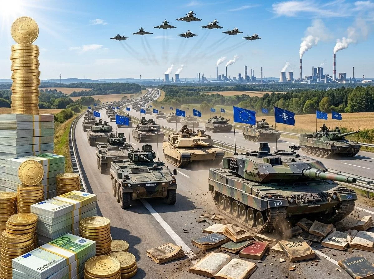 В Европе открыто готовятся к большой войне. 800 миллиардов потрачено. Чему история их не научила?