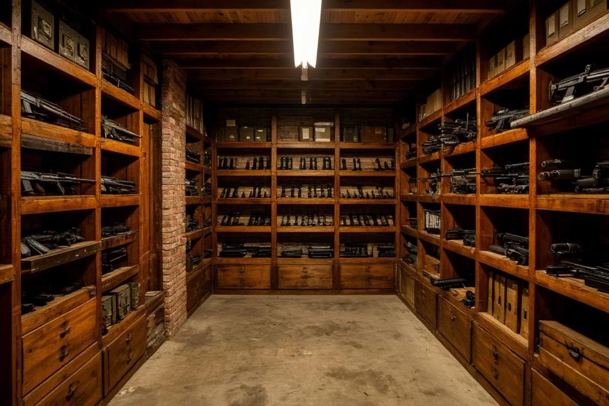 В Иркутске вместо нарколаборатории нашли бункер с оружием и томагавком