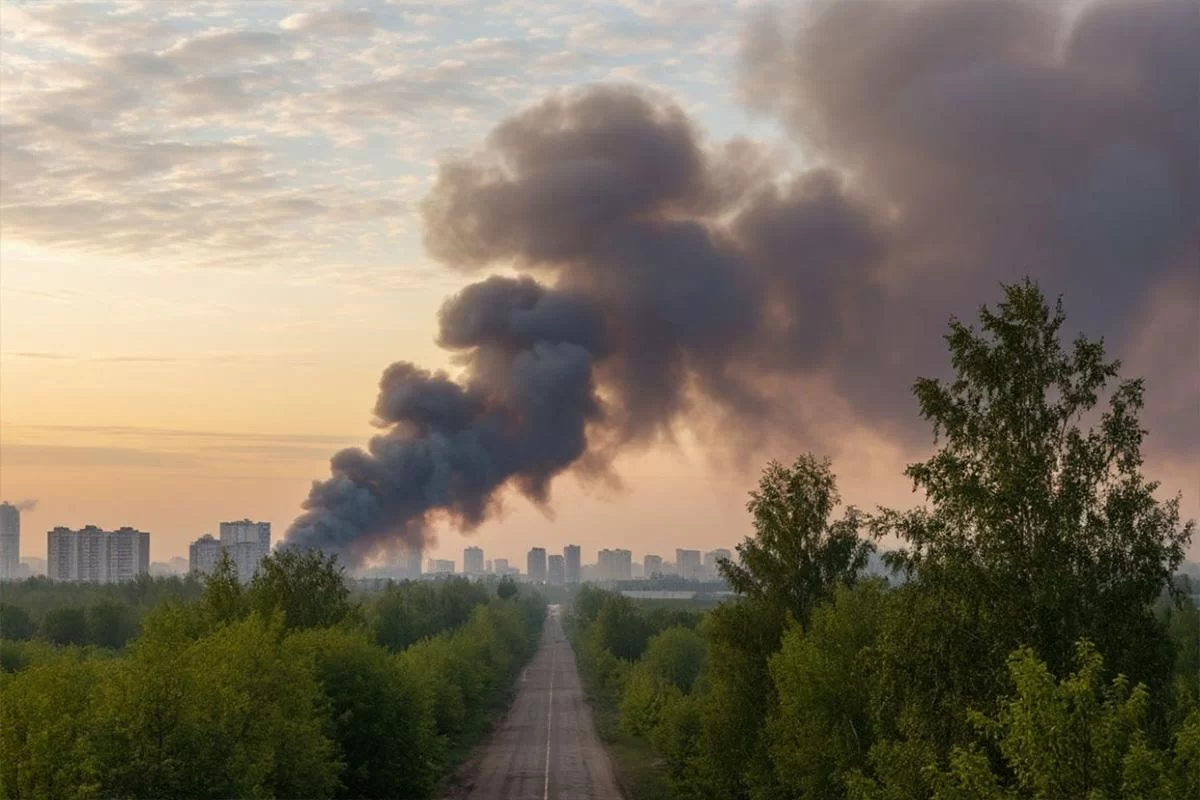 Плотный дым и пепел в небе: Хабаровск буквально задыхается от огня — водителям велели ползти
