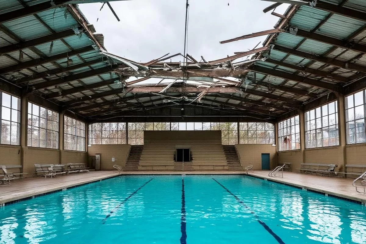 В Киселевске обрушилась крыша бассейна детского лагеря «Лесная Поляна»