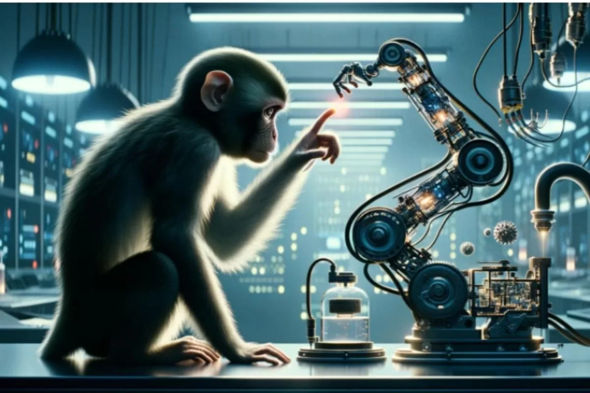 Китайский нейроимплант позволил обезьяне мысленно управлять роботом
