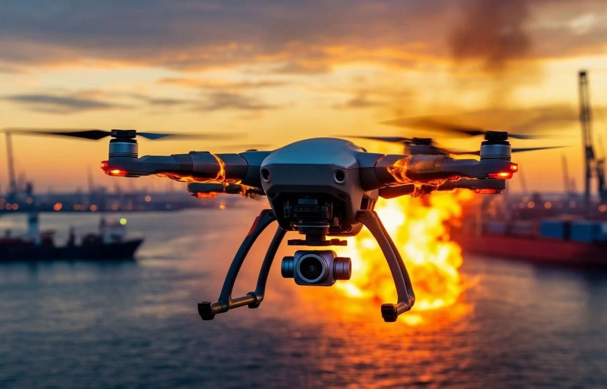 Пожар у порта Высоцк начался в результате атаки украинских БПЛА