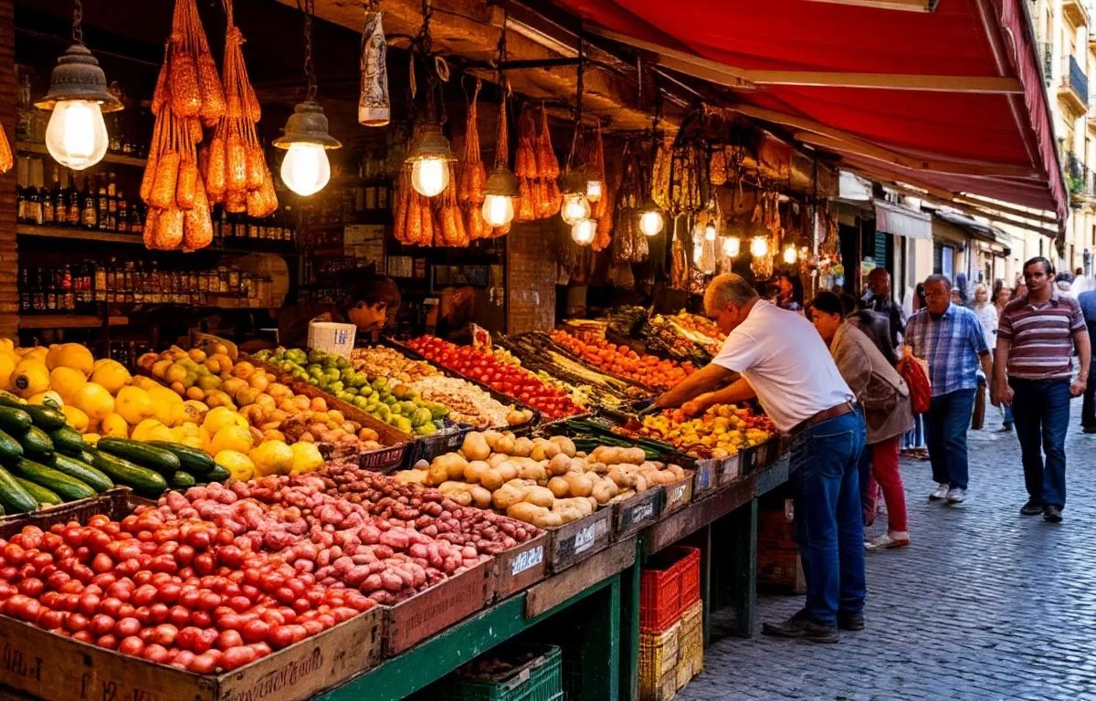 Стебли с блестками против свежего хамона: туристка сравнила рынки Испании и Москвы